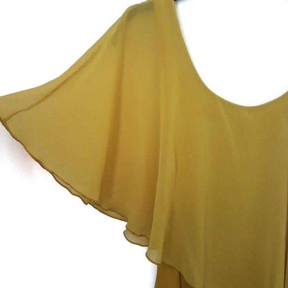 Joyce Leslie Mustard Yellow One Shoulder Top , S - Picture 3 of 5